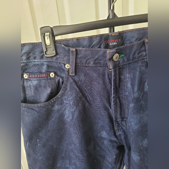 Vintage highwaisted tie-dyed dark wash jeans - Picture 5 of 5